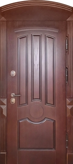 Металлическая термодверь с арочной фрамугой (фрезерованные панели МДФ)