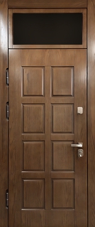 Шпонированная термодверь МДФ с остекленной фрамугой Шпонированная термодверь МДФ с остекленной фрамугой