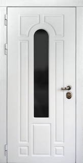 Белая металлическая термодверь со стеклопакетом (МДФ RAL) Белая металлическая термодверь со стеклопакетом (МДФ RAL)